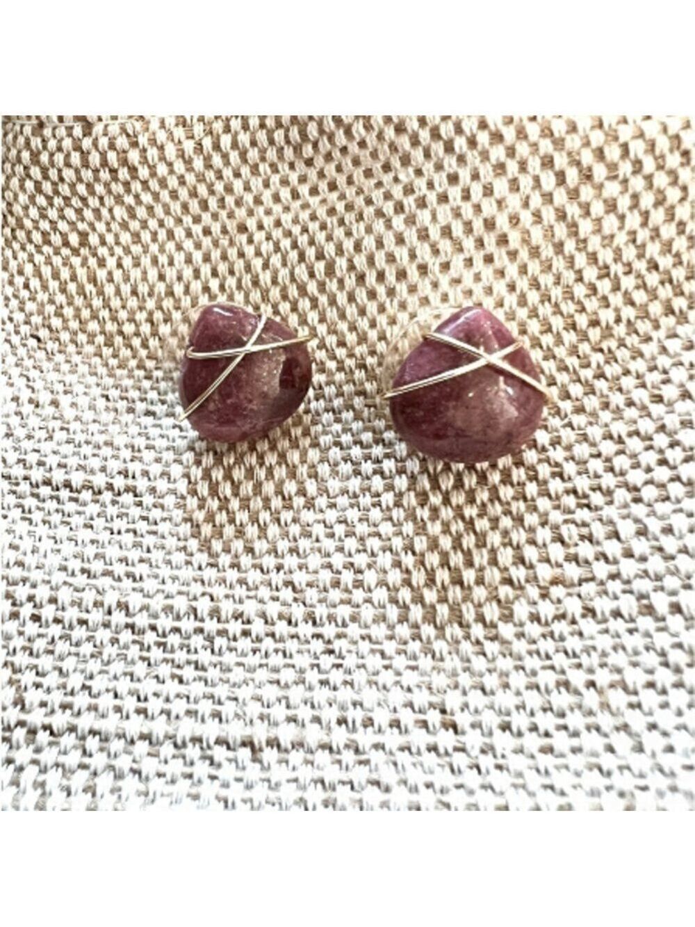 New Rhodonite stone earrings
